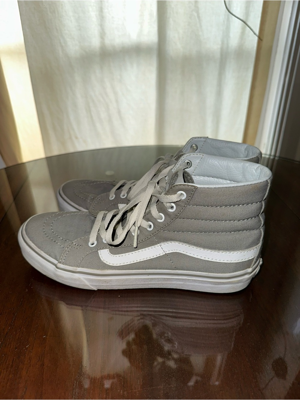 Vans High Top Sneakers in Light Gray and White - Vans - Picture 4 of 6